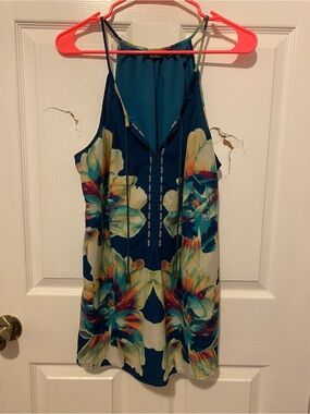 Floral Print Navy Halter shirt